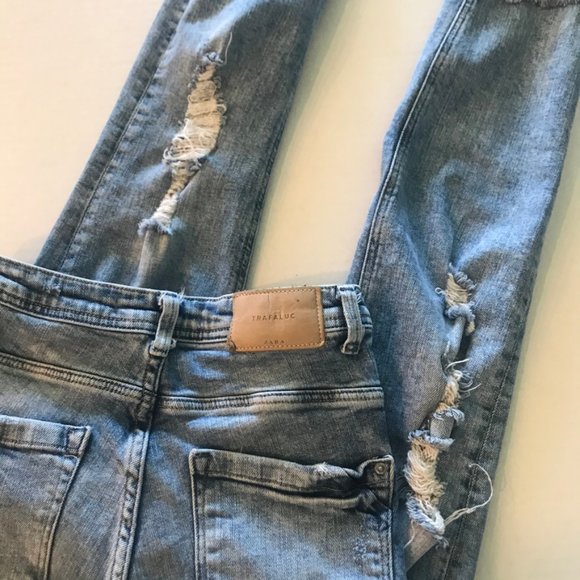 ZARA Skinny Distressed Trafaluc Denim Jean Size 02 - Picture 9 of 9